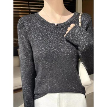 氣質感超軟糯親膚圓領針織打底衫女2025冬季新款韓系優雅毛衣內搭