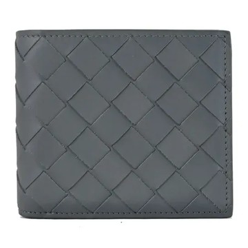 BOTTEGA VENETA 605721 大格編織對開八卡短夾.灰