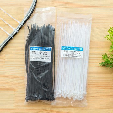 dagebeno荷生活束帶100條裝 自鎖式尼龍扎帶捆線(大號)電線整理收納綁帶