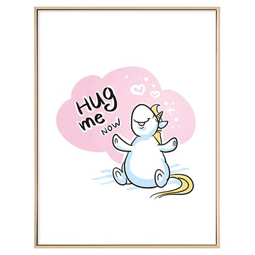 獨角獸 Hug Me 長方形壁畫  59.4 x 42cm  金色
