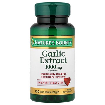 Nature's Bounty, 大蒜萃取物，1,000毫克，100快速釋放軟膠囊