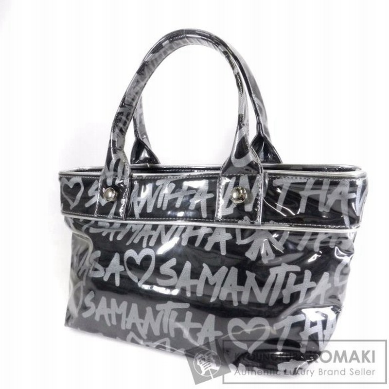 Samantha Thavasa サマンサタバサ ロゴ柄 トートバッグ ビニールxキャンバス レディース 中古 通販 Lineポイント最大0 5 Get Lineショッピング