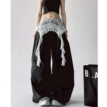 精緻韓風 | 蕾絲顯瘦寬褲 LL號-22260XL