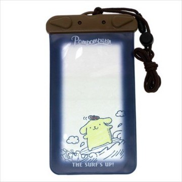 大賀屋 布丁狗 透明 防水袋 可觸控 附 掛繩 手機防水袋 夏日玩水 咖啡色 三麗鷗 日貨 正版授權 J00013650
