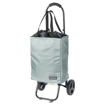 cocoro 2WAY手提收納折疊推車 購物袋可拆卸使用 耐重高達22kg 靜音防滑輪設計  閃耀灰  1個