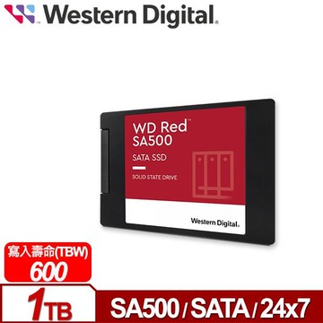 WD 紅標 SA500 1TB 2.5吋 SATA NAS專用 SSD 固態硬碟 WDS100T1R0A