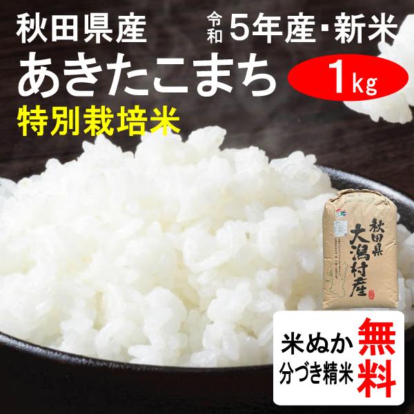 新米 1kg 秋田県大潟村 特別栽培米 あきたこまち 1等玄米 1kg