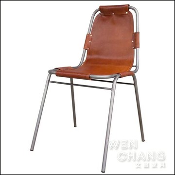 LOFT 工業風 希特真皮餐椅 鐵管 仿舊 CH058