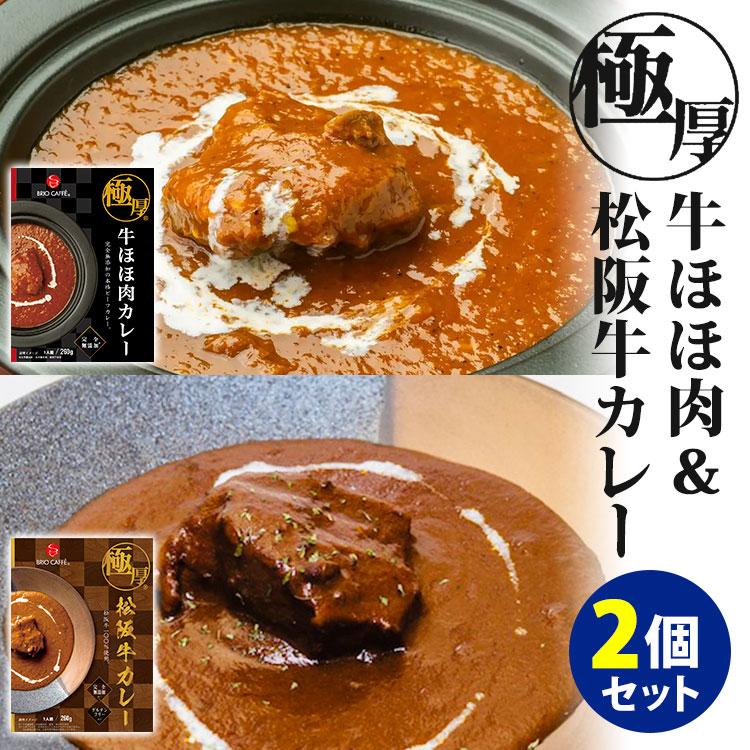 極厚　牛ほほ肉カレー＋松阪牛カレー　2種セット　（260g×2）　ブリオカフェ　レトルトカレー　　食品A（DM）