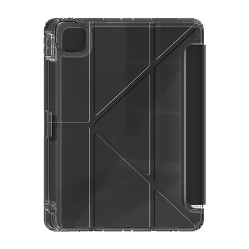 ANTIAN 透明Y折平板蜂窩散熱矽膠保護皮套 帶筆槽智慧休眠喚醒 13吋 iPad Air6 黑色  1個