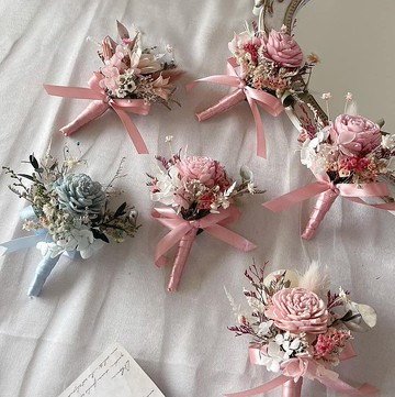 【婚禮胸花】擴香胸花 婚禮 擴香花 乾燥花 新娘 手綁捧花