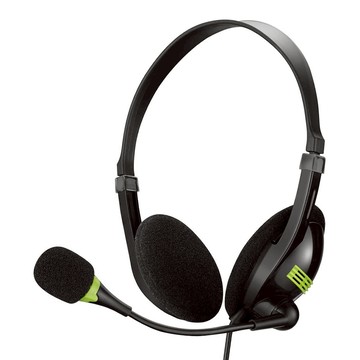 iLeco 高音質有線耳麥 EM44 3D清晰音效 精準收音麥克風 透氣耳罩設計 可調式頭帶  Black