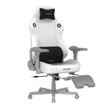 DXRACER 利刃豪華款 電競賽車椅(6D扶手/皮面白色)