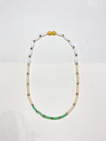 米粒短項鍊  竹林 古董珠