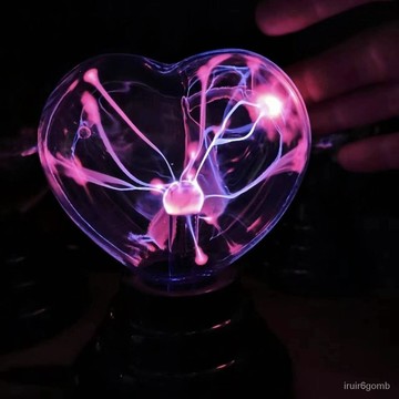 🔥桃園有貨/顯示下殺🔥等離子球靜電球魔法閃電球輝光球愛心氛圍燈心型科技感禮物髮光 ST4F