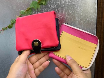 H-PLUMP紅色迷人酷可愛半豐滿錢包獨立零錢包HPW-RRKK-PYT-K