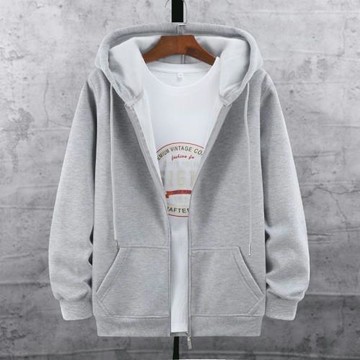 純色開衫衛衣男加肥加大碼潮流胖子寬松圓領外套頭長袖T恤春秋季