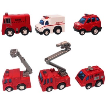 MINI CAR 消防合金車 J790F 迴力合金小汽車(二套)/一盒12台入(促50) 合金汽車 火柴盒小汽車-睿