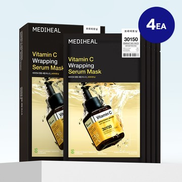 MEDIHEAL Vitamin C Wrapping Serum Mask Sheet Brightening 4ea