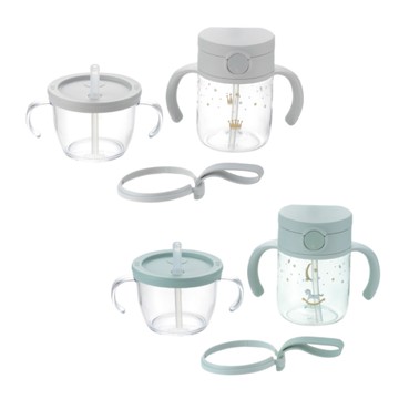 日本 Richell 利其爾 AX系列 幻夢 學習水杯組合(吸管水杯200ml+吸管訓練杯150ml)(2款可選)