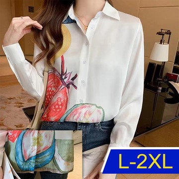 [韓國K.W.]刺繡特惠名媛韓流襯衫上衣(防曬/長袖襯衫/長袖上衣/薄外套)