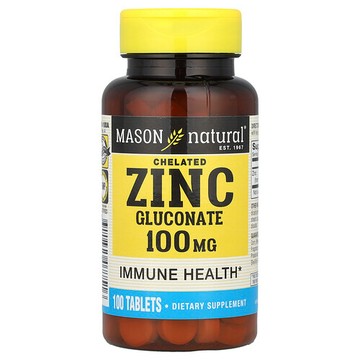 Mason Natural, 螯合葡萄糖酸鋅，100 毫克，100 片