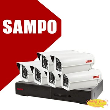 昌運監視器 SAMPO 聲寶 8路6鏡優惠組合 DR-TWEX3-8 VK-TW2C98H 2百萬畫素紅外線攝影機