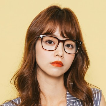 【ALEGANT】日系都會簡約設計金屬裝飾淺棕UV400輕量TR90方框濾藍光眼鏡