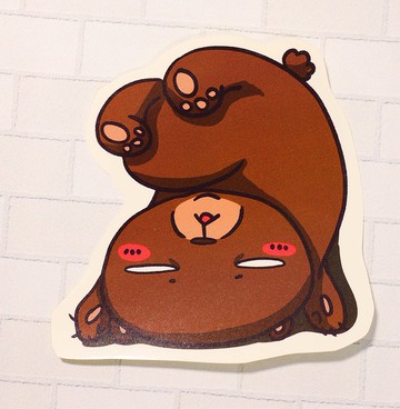 【慕白熊系列】倒立熊/ 防水貼紙