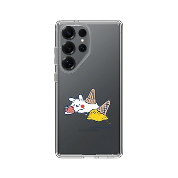 Galaxy S25 Ultra Clear 透明 - 懶散兔與啾先生 Lazy Rabbit and Mr.Chu - 融化的冰