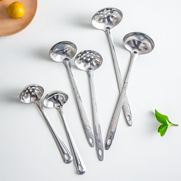 食品級不銹鋼勺子火鍋加厚漏勺家用火鍋漏勺長柄笊籬湯勺廚房湯漏