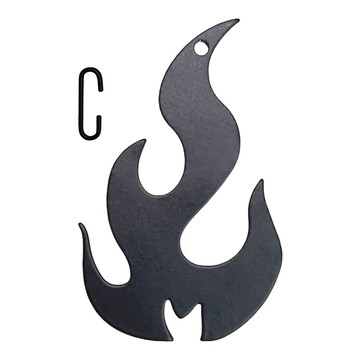 日月鉄工所 火焰掛勾 尺寸約8.6*5.5*2cm 重量約32g 台灣製  黑色  1個