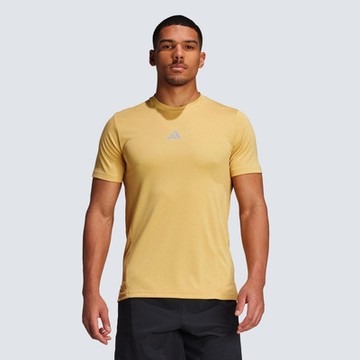 ADIDAS D4T HR TEE吸濕排汗 男運動短袖上衣-黃-IS3740