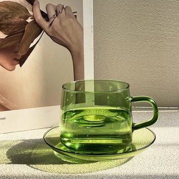 意式咖啡杯帶碟盤子高硼硅耐熱杯子家用飲料杯泡茶玻璃水杯禮物杯