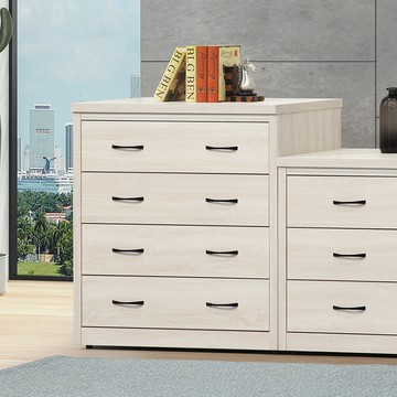 【顛覆設計】聖艾諾3尺白原切色四斗櫃(四抽)