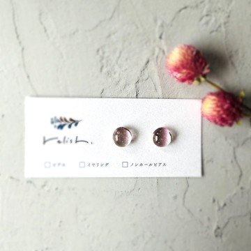 【再販】 琉球玻璃 金繼線條 耳環 耳夾 無耳洞耳夾 玻璃 粉紅 金色 金 簡約 小巧 櫻花 櫻花色