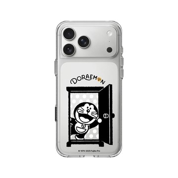 iPhone 17 Pro Max Clear Case（相機按鈕） 透明 - 哆啦A夢 Doraemon - 黑白任意門款