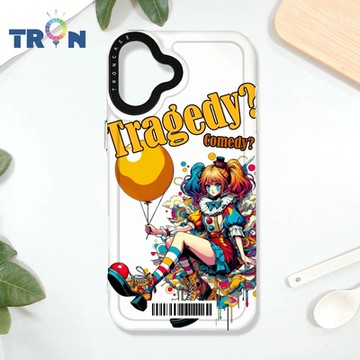 TRON iPhone 16 PLUS 普普風小丑系列 防摔太空載具殼 透白 軟硬 手機殼