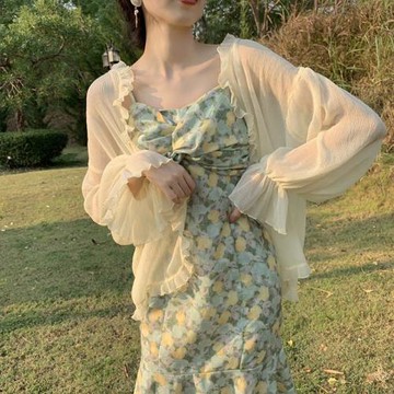 防曬衣女薄款開衫披肩夏季配吊帶裙子外搭罩衫bm風雪紡上衣小外套