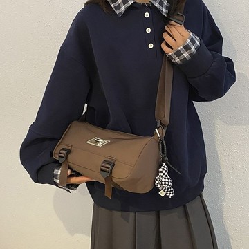 日系斜挎包大容量ins工裝單肩包男女帆布包郵差休閒百搭輕便學生