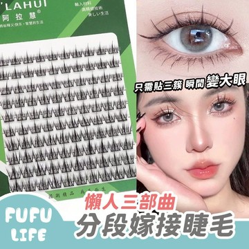 [台灣現貨] 送膠水夾子 分段假睫毛 嫁接睫毛 假睫毛 睫毛 下睫毛 小惡魔 懶人三部曲