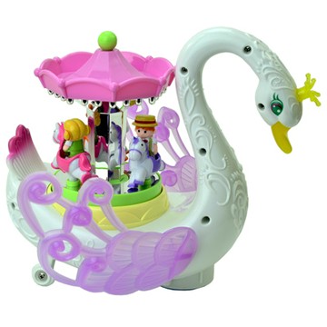 《Fantasy Swan》音樂燈光天鵝造型旋轉電動趣味萬向行走玩具