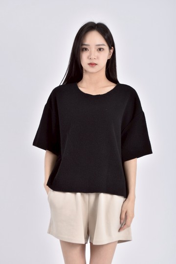 (M) zara棉質黑色短袖上衣