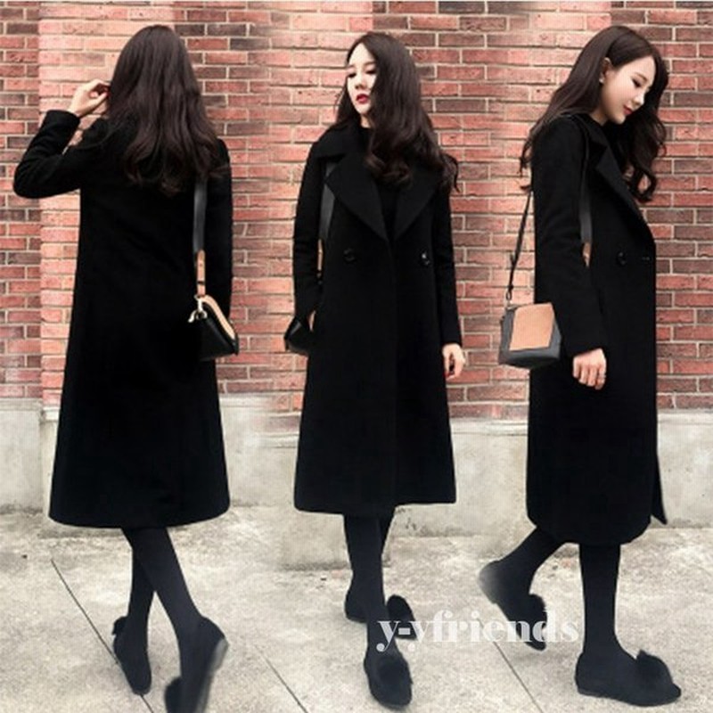 ロングコート ラシャコート レディース 黒コート オシャレ 膝下 ジャケット 着痩せ 韓国風 エレガント お出かけ コート アウター 結婚式 通販 Lineポイント最大get Lineショッピング