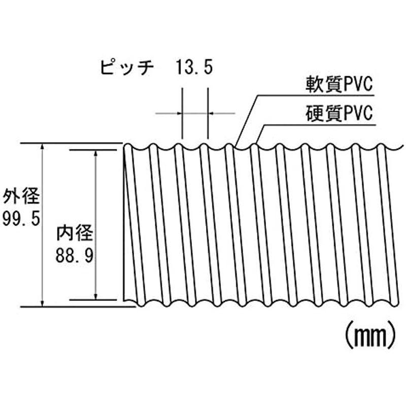 カナフレックス ダクトトーメイ ダクトホース 1M単位切り売り 木工 機械 集塵