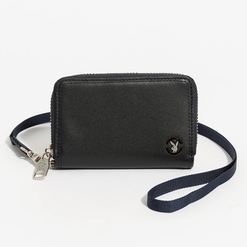 PLAYBOY - 零錢包附頸掛繩  Prestigious系列 - 深藍色