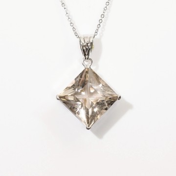 錫蘭 茶晶項鍊 | 錫蘭 茶晶 穩定情緒 顧健康 水晶項鍊 925純銀 S24AG08-44