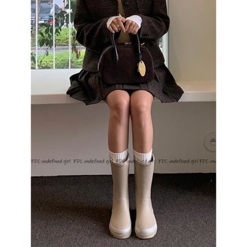 羊絨小腿襪韓國博主同款堆堆襪白色小腿襪搭配短靴襪小個子秋冬襪