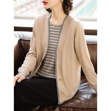 2025新款媽媽秋裝針織衫套裝40歲50中老年女裝春秋長袖上衣兩件套