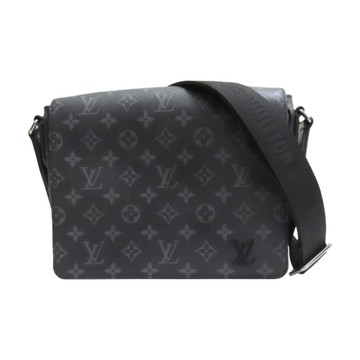 LOUIS VUITTON LV 路易威登 黑色 原花帆布 District PM 肩背包 M46255 【二手名牌BRAND OFF】